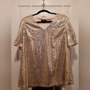 Lane Bryant Gold Sequin Top